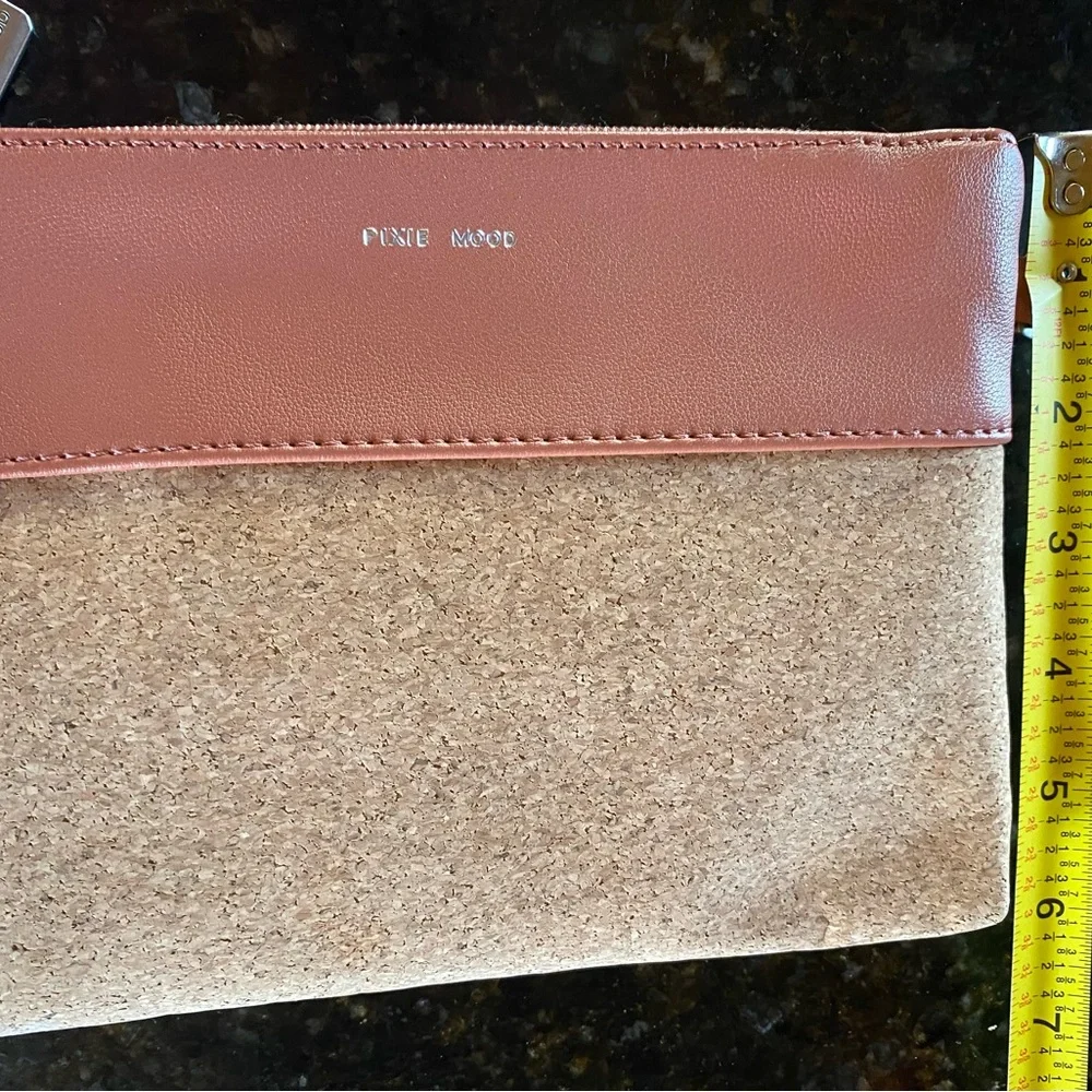 Dusty Rose pink cork clutch or shoulder purse with wristlet and long straps